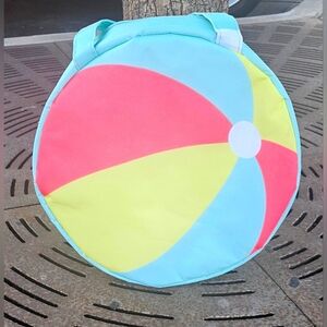 Xtra large blue and colorful beachball beach bag, vacation, swim, travel duffle